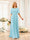 A-Line/Princess Floor-Length Short Sleeves Bridesmaid Dresses with Sash