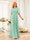 A-Line/Princess Floor-Length Short Sleeves Bridesmaid Dresses with Sash