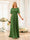 A-Line/Princess Floor-Length Short Sleeves Bridesmaid Dresses with Sash