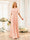 A-Line/Princess Floor-Length Short Sleeves Bridesmaid Dresses with Sash