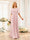 A-Line/Princess Floor-Length Short Sleeves Bridesmaid Dresses with Sash