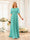 A-Line/Princess Floor-Length Short Sleeves Bridesmaid Dresses with Sash