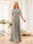 A-Line/Princess Floor-Length Short Sleeves Bridesmaid Dresses with Sash