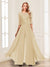 Chiffon Floor-Length Half Sleeves Scoop Mother of the Bride Pantsuits