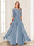 Chiffon Floor-Length Half Sleeves Scoop Mother of the Bride Pantsuits