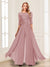 Chiffon Floor-Length Half Sleeves Scoop Mother of the Bride Pantsuits