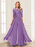 Chiffon Floor-Length Half Sleeves Scoop Mother of the Bride Pantsuits