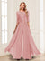 Chiffon Floor-Length Half Sleeves Scoop Mother of the Bride Pantsuits