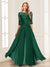 Chiffon Floor-Length Half Sleeves Scoop Mother of the Bride Pantsuits