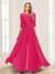 Chiffon Floor-Length Half Sleeves Scoop Mother of the Bride Pantsuits