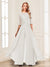 Chiffon Floor-Length Half Sleeves Scoop Mother of the Bride Pantsuits