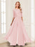 Chiffon Floor-Length Half Sleeves Scoop Mother of the Bride Pantsuits