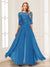 Chiffon Floor-Length Half Sleeves Scoop Mother of the Bride Pantsuits