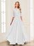 Chiffon Floor-Length Half Sleeves Scoop Mother of the Bride Pantsuits
