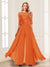 Chiffon Floor-Length Half Sleeves Scoop Mother of the Bride Pantsuits