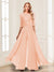 Chiffon Floor-Length Half Sleeves Scoop Mother of the Bride Pantsuits