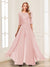 Chiffon Floor-Length Half Sleeves Scoop Mother of the Bride Pantsuits