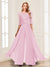Chiffon Floor-Length Half Sleeves Scoop Mother of the Bride Pantsuits