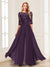 Chiffon Floor-Length Half Sleeves Scoop Mother of the Bride Pantsuits