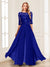 Chiffon Floor-Length Half Sleeves Scoop Mother of the Bride Pantsuits