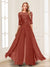 Chiffon Floor-Length Half Sleeves Scoop Mother of the Bride Pantsuits