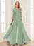 Chiffon Floor-Length Half Sleeves Scoop Mother of the Bride Pantsuits