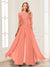 Chiffon Floor-Length Half Sleeves Scoop Mother of the Bride Pantsuits