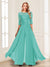 Chiffon Floor-Length Half Sleeves Scoop Mother of the Bride Pantsuits