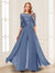 Chiffon Floor-Length Half Sleeves Scoop Mother of the Bride Pantsuits