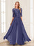 Chiffon Floor-Length Half Sleeves Scoop Mother of the Bride Pantsuits