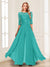 Chiffon Floor-Length Half Sleeves Scoop Mother of the Bride Pantsuits