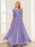 Chiffon Floor-Length Half Sleeves Scoop Mother of the Bride Pantsuits