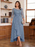 A-Line/Princess Scoop 3/4 Sleeves Ankle-Length Plus Size Mother of the Bride Dress With Appliques & Lace