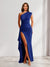 Sheath/Column One-Shoulder Pleated Ruffle Bridesmaid Dresses with Split Side