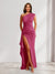 Sheath/Column One-Shoulder Pleated Ruffle Bridesmaid Dresses with Split Side
