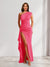 Sheath/Column One-Shoulder Pleated Ruffle Bridesmaid Dresses with Split Side