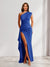 Sheath/Column One-Shoulder Pleated Ruffle Bridesmaid Dresses with Split Side