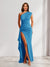 Sheath/Column One-Shoulder Pleated Ruffle Bridesmaid Dresses with Split Side