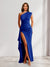 Sheath/Column One-Shoulder Pleated Ruffle Bridesmaid Dresses with Split Side