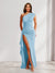 Sheath/Column One-Shoulder Pleated Ruffle Bridesmaid Dresses with Split Side