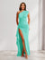 Sheath/Column One-Shoulder Pleated Ruffle Bridesmaid Dresses with Split Side