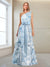 A-Line/Princess One-Shoulder Sleeveless Printed Floral Mother of the Bride Dresses with Bow
