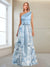 A-Line/Princess One-Shoulder Sleeveless Printed Floral Mother of the Bride Dresses with Bow