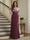 Trumpet/Mermaid Long Sleeves Scoop Floor-Length Mother of the Bride Dresses with Ruched & Embroidery