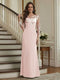 Trumpet/Mermaid Long Sleeves Scoop Floor-Length Mother of the Bride Dresses with Ruched & Embroidery