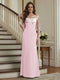 Trumpet/Mermaid Long Sleeves Scoop Floor-Length Mother of the Bride Dresses with Ruched & Embroidery