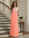 Trumpet/Mermaid Long Sleeves Scoop Floor-Length Mother of the Bride Dresses with Ruched & Embroidery