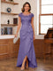 Sheath/Column Scoop Short Sleeves Mother of the Bride Dresses With Lace & 3D Floral