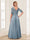 A-Line/Princess Asymmetrical Half Sleeves Chiffon Mother of the Bride Dresses with Applique