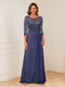 A-Line/Princess Illusion Scoop Appliques Ruched Mother of the Bride Dresses